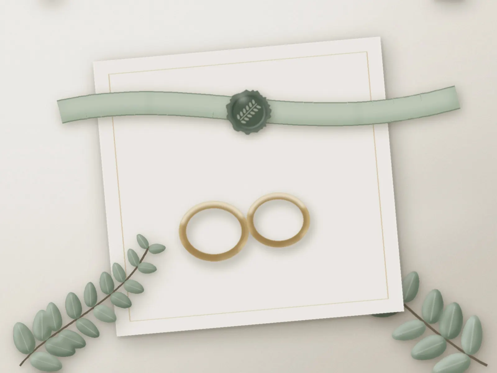 Two wedding rings on linen (sample photo)